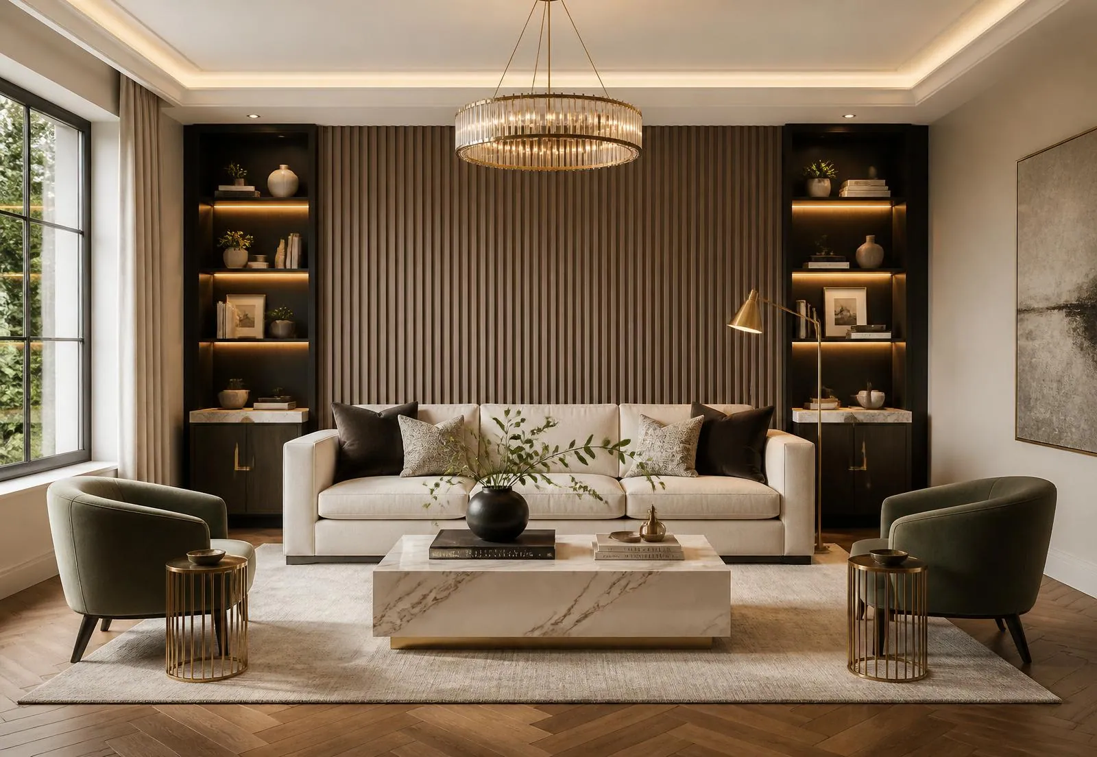 Living room after the Shaze Interiors renovation
